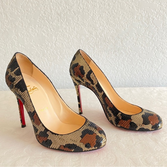 Christian Louboutin Leopard Print Sequins Pumps - Picture 12 of 12